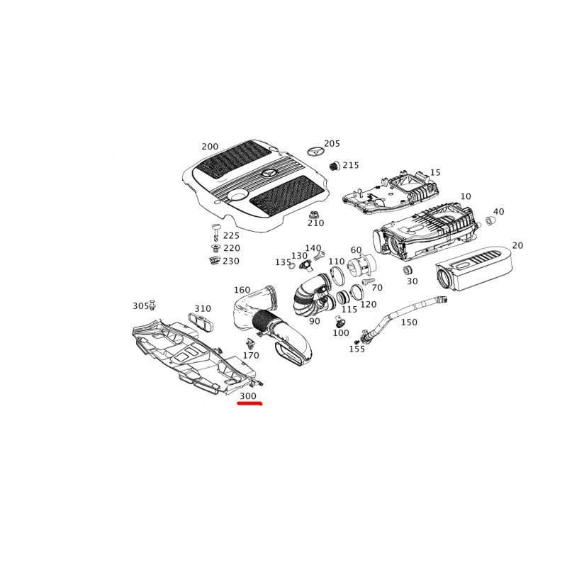 Κάλυμμα εισαγωγής αέρα Mercedes-Benz A2125000555 E-CLASS W212