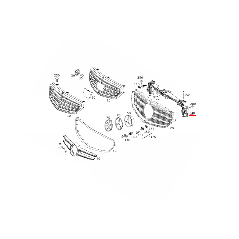 Βασικός φορέας εμπρός Mercedes-Benz A2128801403 E-CLASS W212