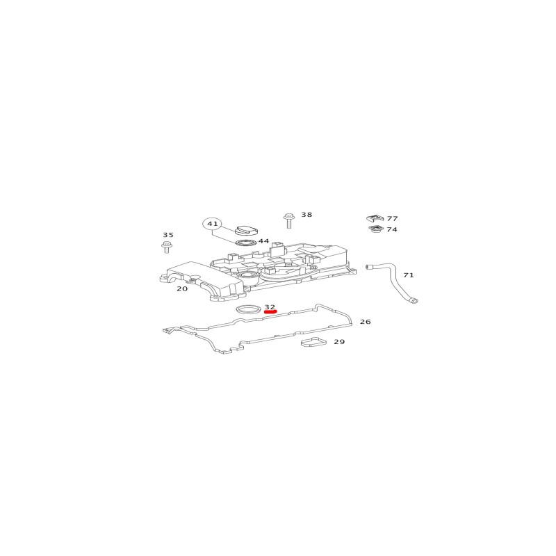 Oil filler cap seal A2710160721
