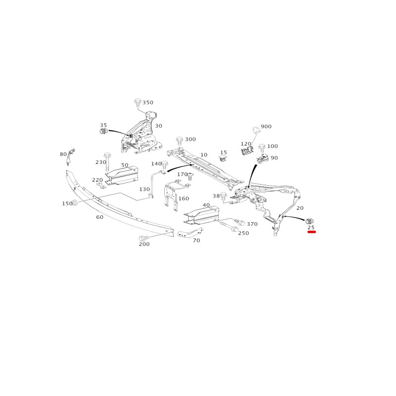Hollow screw for left headlight Mercedes-benz A0019970101 C-CLASS W204 / E-CLASS W207
