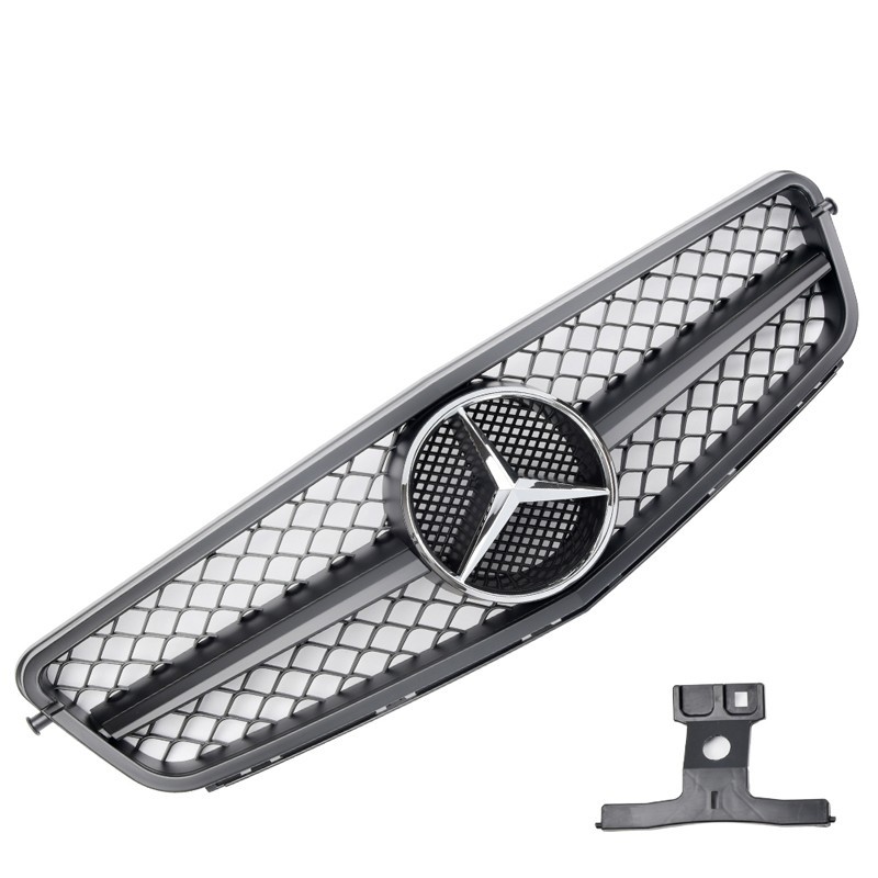 Grille Sport for Mercedes W204 C204 Coupe Matte Flat Black C63 AMG LOOK