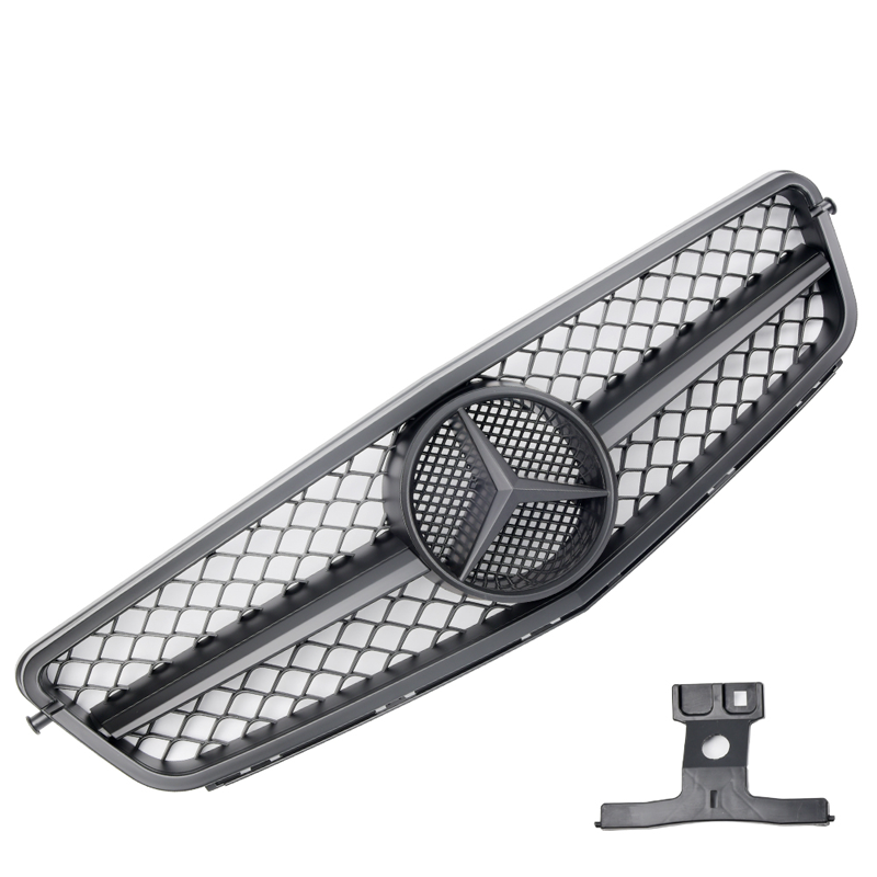 Grille sport for Mercedes w204 s204 c63 amg look matte flat black