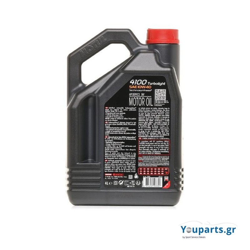 Υψηλής απόδοσης Motul 4100 Turbolight 10W40, Λάδι Κινητήρα 4lt