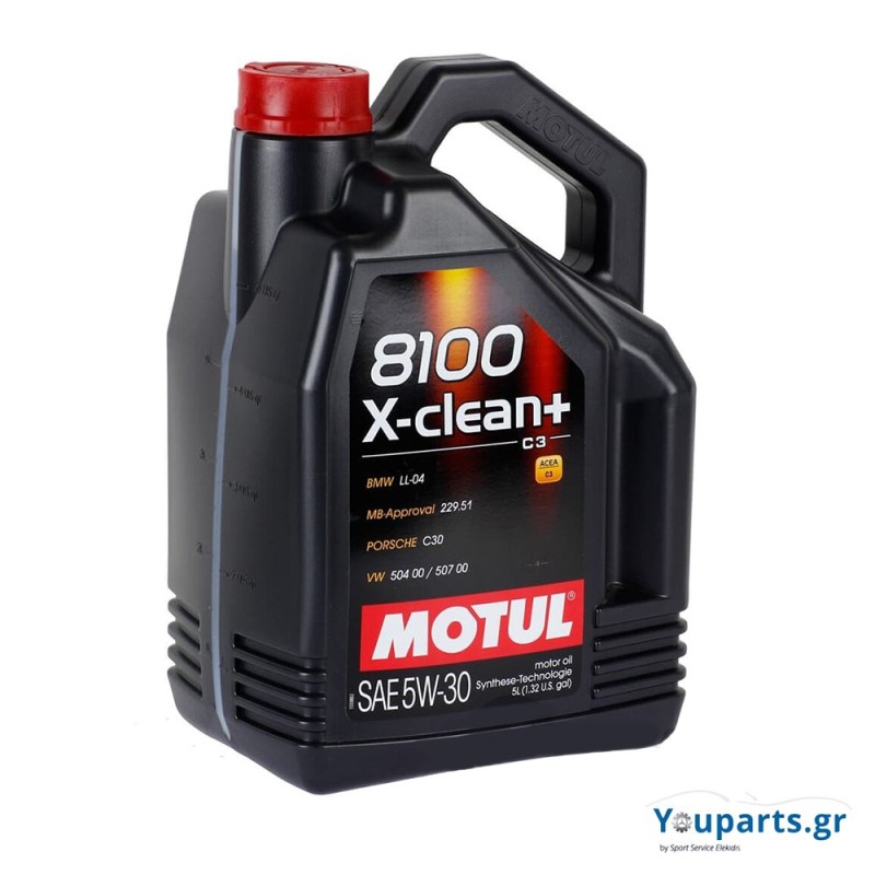 Πλήρως Συνθετικό Λιπαντικό κινητήρα Motul 8100 X-CLEAN + C3 504/507 5W-30 5lt