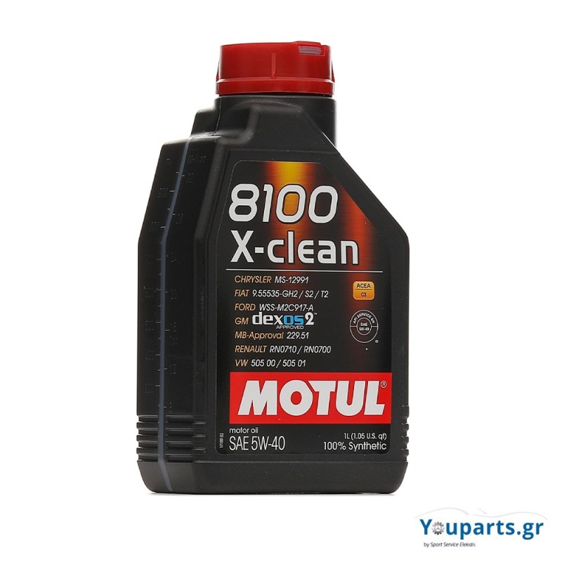 MOTUL Λιπαντικό Κινητήρα 8100 X-CLEAN 5W-40 C3, 1lt