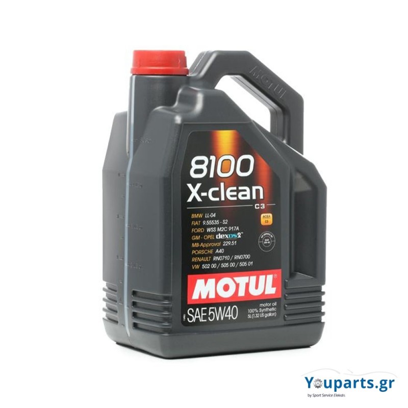 MOTUL Λιπαντικό Κινητήρα 8100 X-CLEAN 5W-40 C3, 5lt