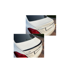 Rear spoiler lip black gloss fits on Mercedes-Benz C-Class W205 2014-2018.