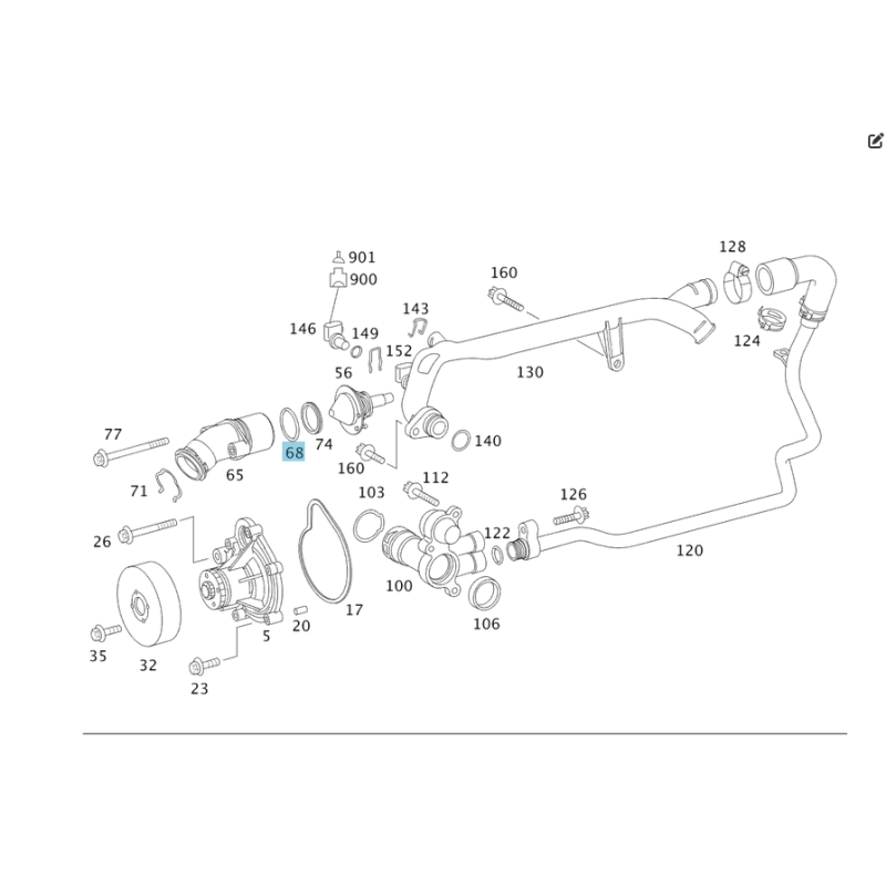 Thermostat Gasket Seal for Mercedes-Benz A0299972148