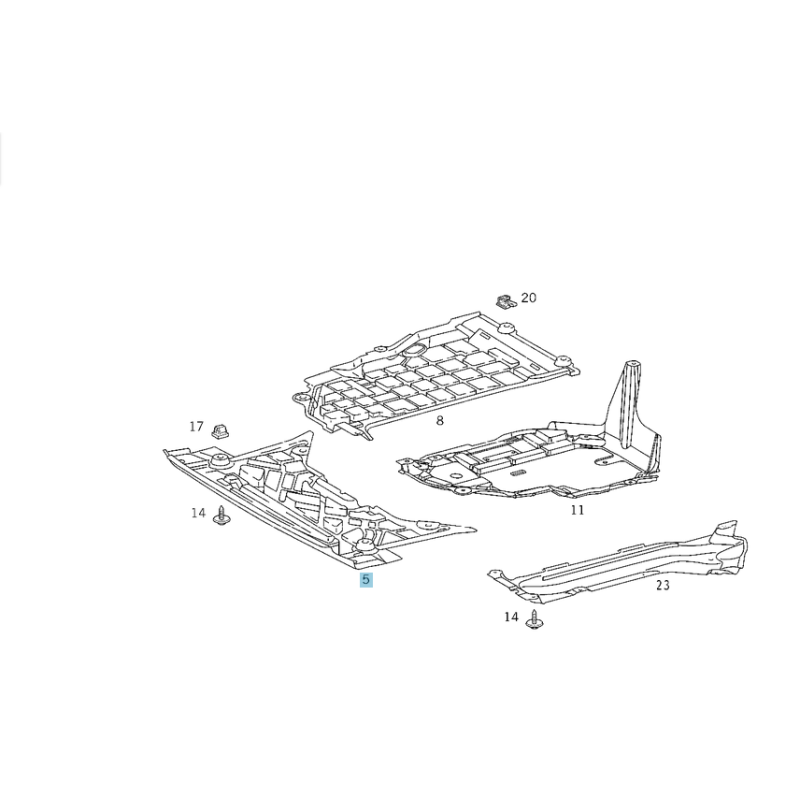 Ποδιά μηχανής πλαστική (εμπρός κομμάτι) Mercedes-Benz A-Class W168 98-04 & Vaneo W414 02-05