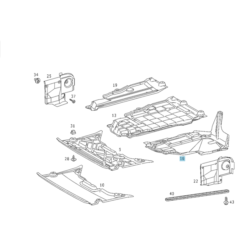 Mercedes-Benz Under Engine Cover Left Side for A-Class W168 98-04 & Vaneo W414 02-05.