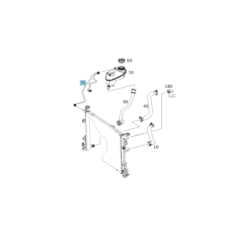 Coolant overflow pipe Mercedes-Benz A2465010325