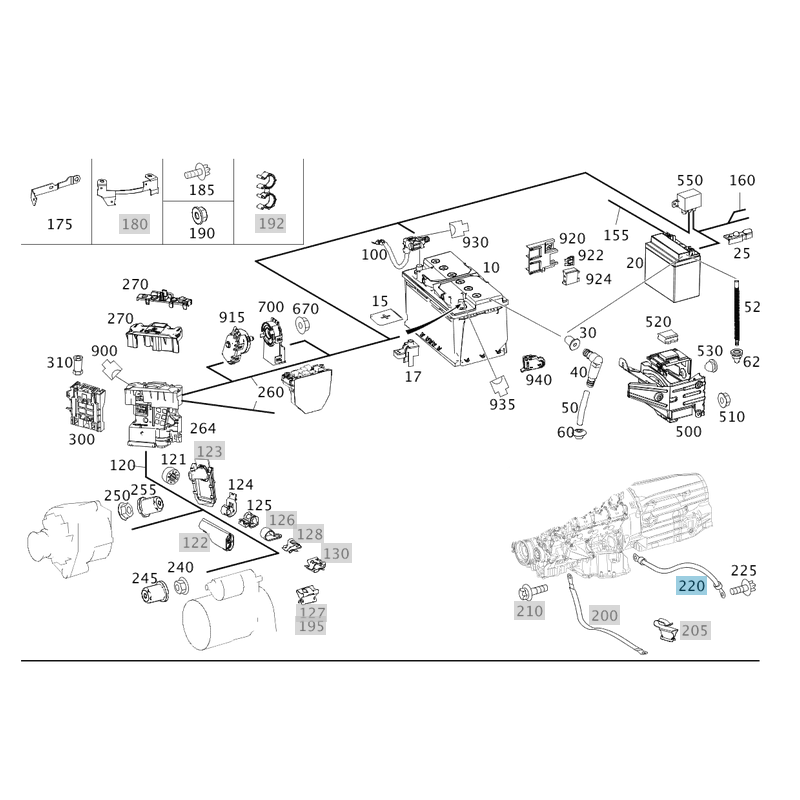 Battery Clamp Fuse Cable Negative Mercedes Benz A2125400035