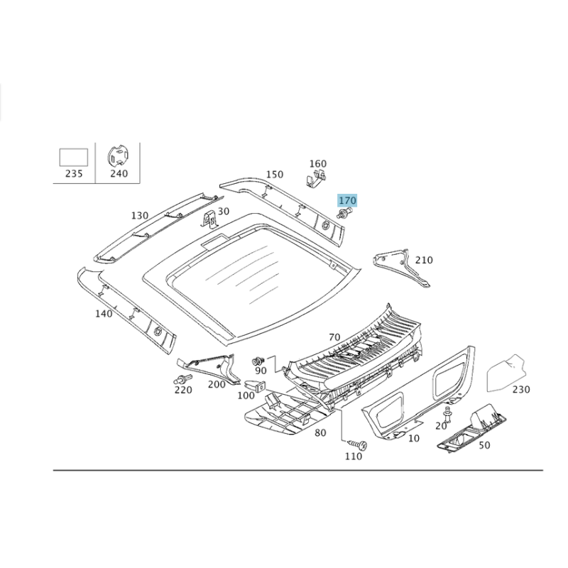 ΚΛΙΠ/ΣΤΗΡΙΓΜΑ (Ball Clip) Mercedes Benz A0009913320