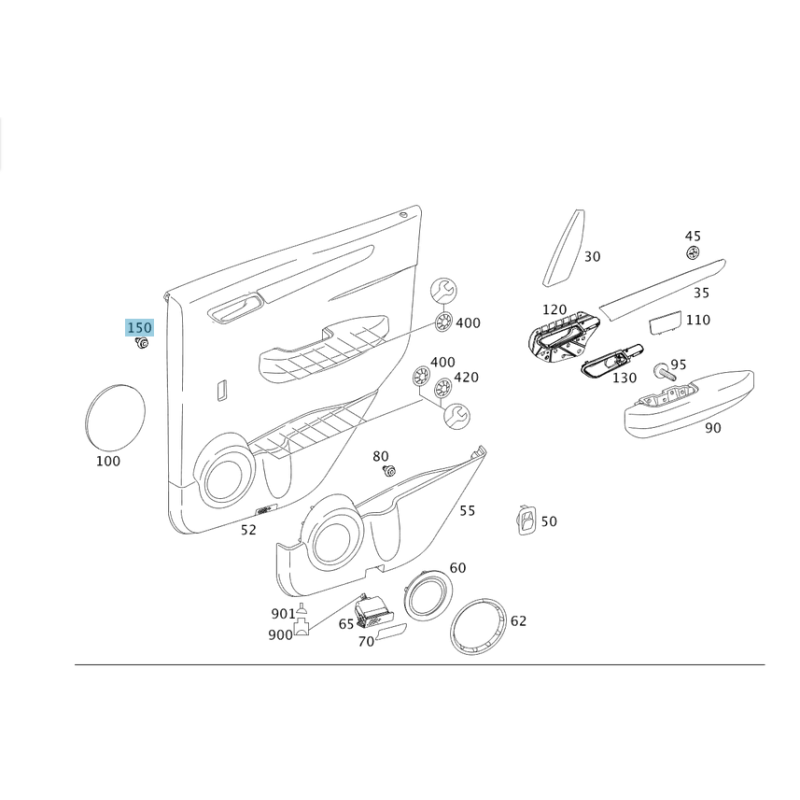 Cover Clip Genuine Mercedes W169/W245/W204 - A0009910498