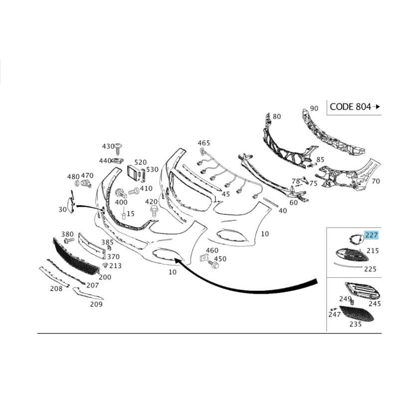 FRONT BUMPER REAR LEFT COVER  Mercedes-Benz E-Class W212 Α2128852722