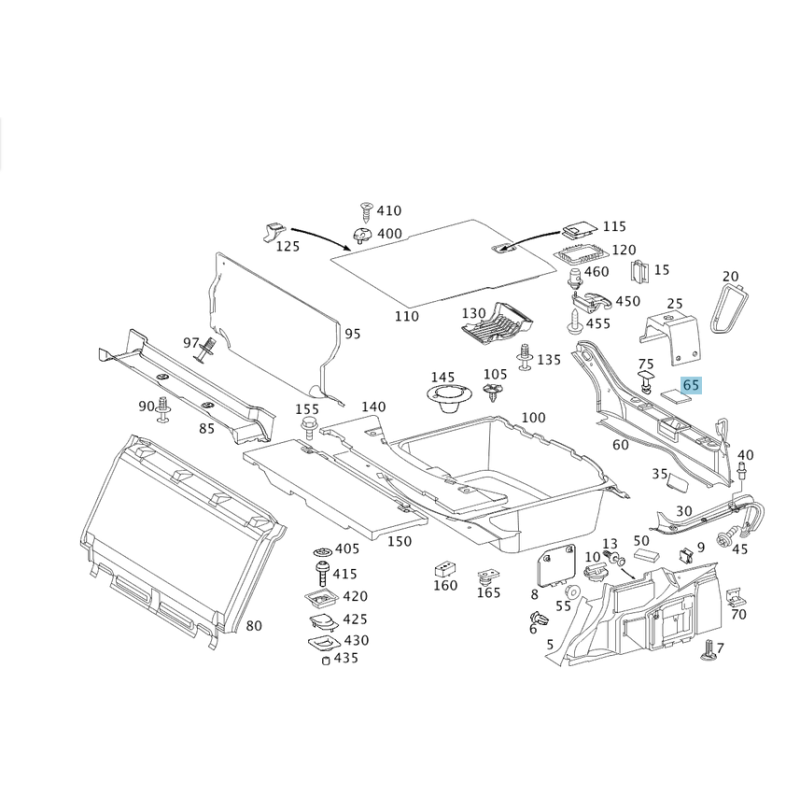 Interior Trunk Panel Latch Trim Mercedes Benz A2116900007