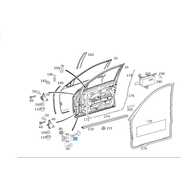 Στοπ πόρτας W203 Mercedes Benz A2037200116
