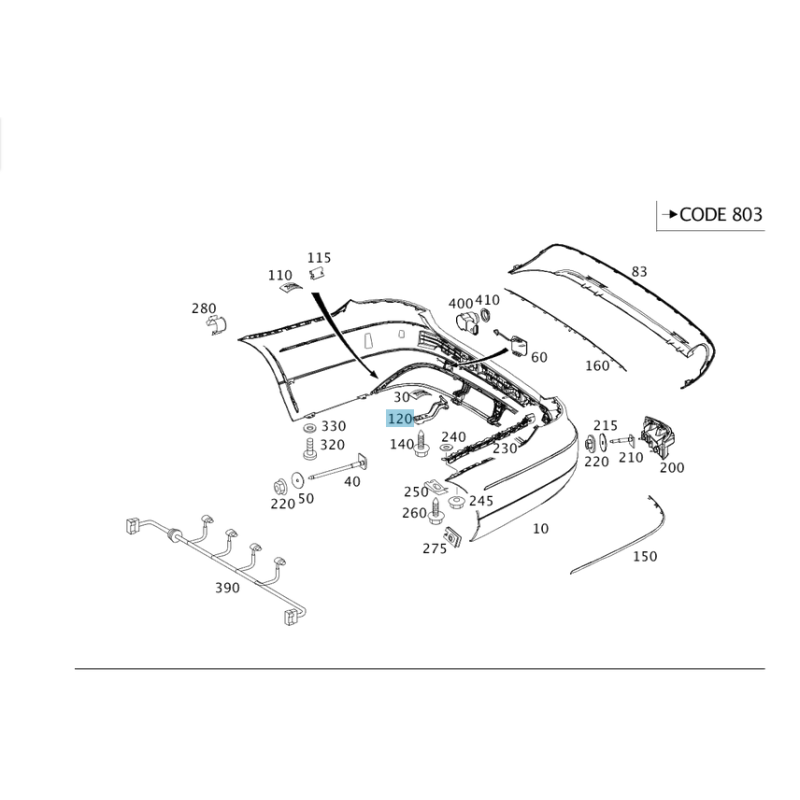 Βάση προφυλακτήρα Mercedes Benz W212 A2128854614