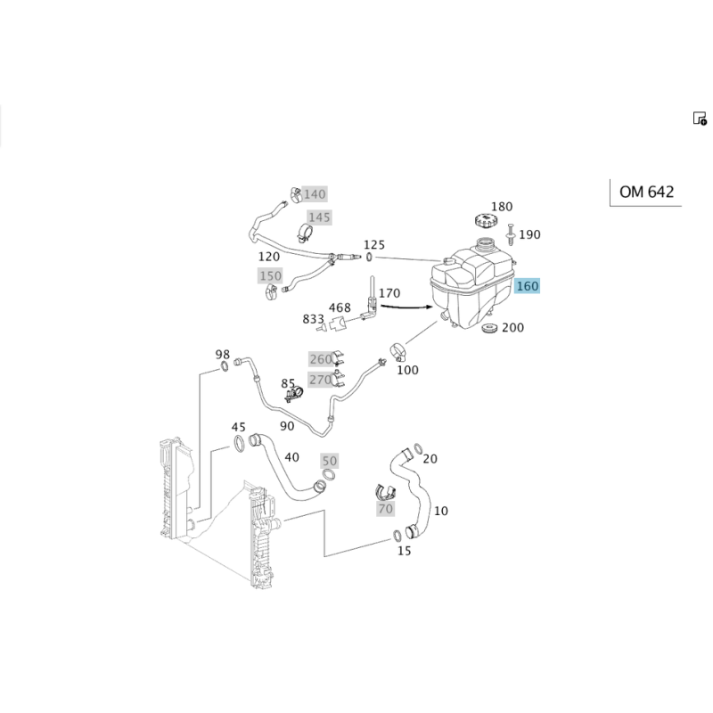 Coolant expansion tank suitable for Mercedes Benz (A2115000049)