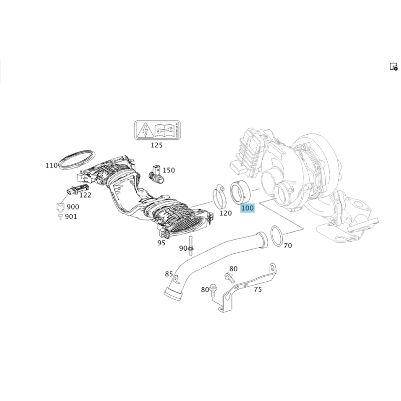 Turbo intake seal Mercedes-Benz OM642 3.0L V6 A6420940180