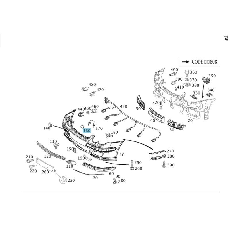 ΚΑΠΑΚΙ ΠΛΥΣΤΙΚΟΥ ΦΩΤΩΝ MERCEDES BENZ A2038800505