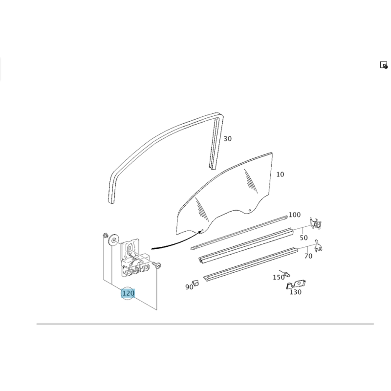 Σετ επισκευής γρύλου παραθύρου Mercedes Benz A203720011