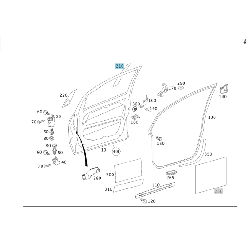 ΔΙΑΚΟΣΜΗΤΙΚΟ ΑΥΤΟΚΟΛΛΗΤΟ ΠΟΡΤΑΣ ΕΜΠΡΟΣ MERCEDES BENZ W245 A1696986730