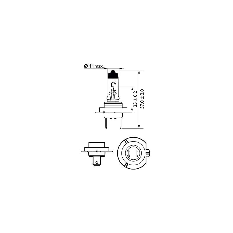 ΛΑΜΠΕΣ ΣΕΤ H7 12V 55W PX26D RacingVision GT200 PHILIPS  ΑΛΟΓΟΝΟΥ