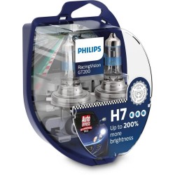 ΛΑΜΠΕΣ ΣΕΤ H7 12V 55W PX26D RacingVision GT200 PHILIPS  ΑΛΟΓΟΝΟΥ