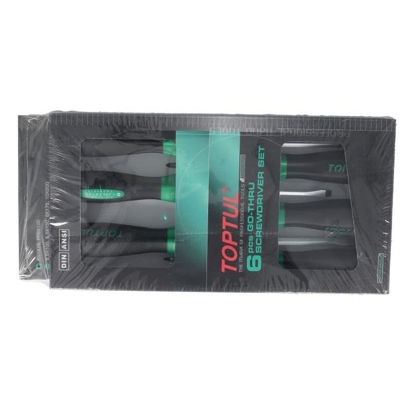 6PCS Go-Thru Slotted & Phillips Screwdriver Set