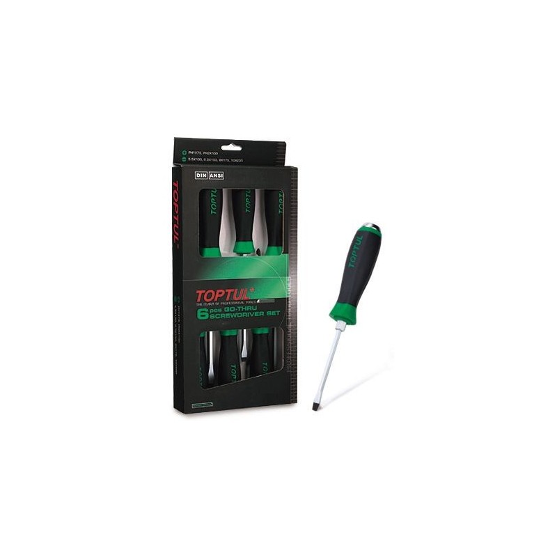 6PCS Go-Thru Slotted & Phillips Screwdriver Set