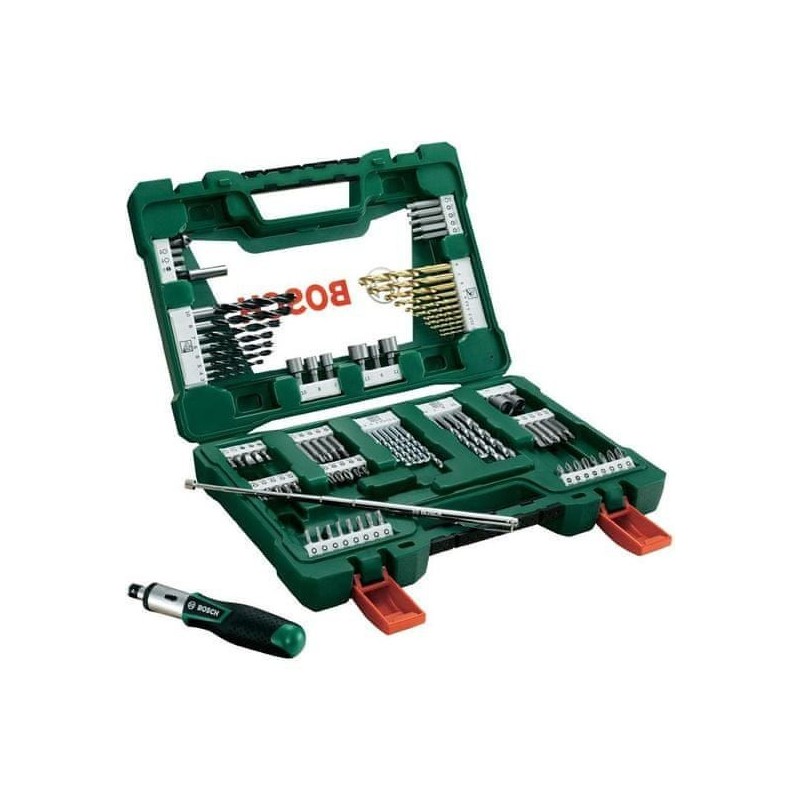 V-Line Drill- and Screwdriver Bit Set TiN-coated 91 pieces