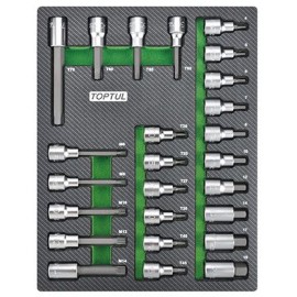 25PCS - 1/2" DR. Bit Socket Set  TOPTUL