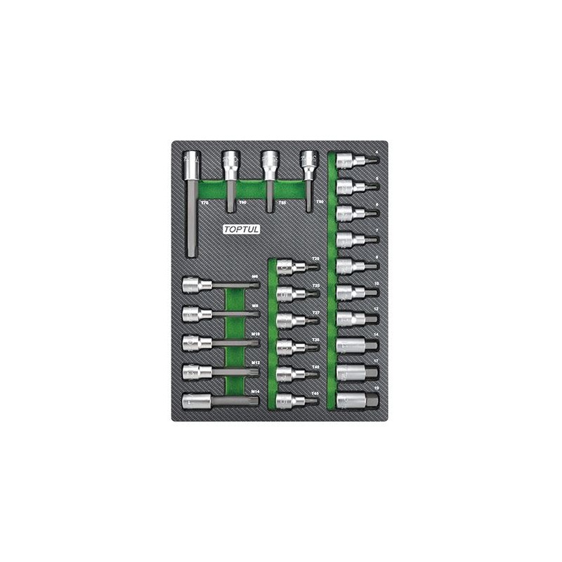 Σετ καρυδάκια μύτες (Bit Socket Set) 25 τμχ TOPTUL
