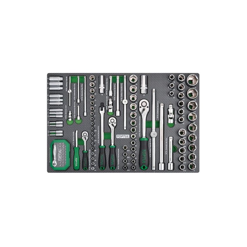 126PCS - 1/4", 3/8" & 1/2" DR. Flank Socket Set TOPTUL