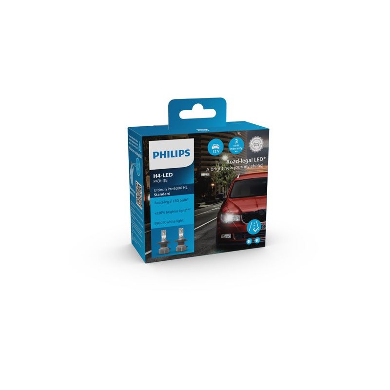Λάμπες Philips Ultinon Pro6000 H4-LED PHI 11342U60SX2