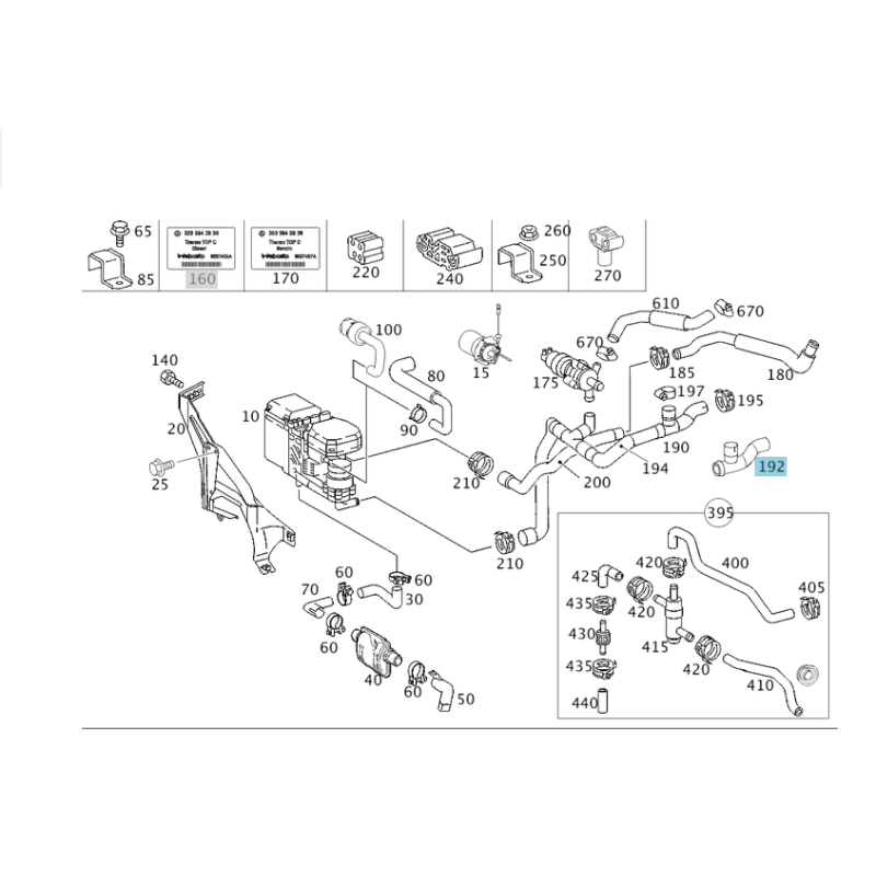 Σωλήνας/διακλαδωτήρας νερού Mercedes-Benz W203/W209 A2038301996