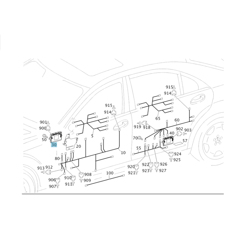 Εγκεφαλος δεξιας πορτας Mercedes Benz S-Class W221 A2219006404