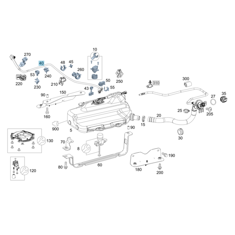 Σωλήνας/καλωδίωση τροφοδοσίας AdBlue Mercedes-Benz W447 A4474703201 VITO
