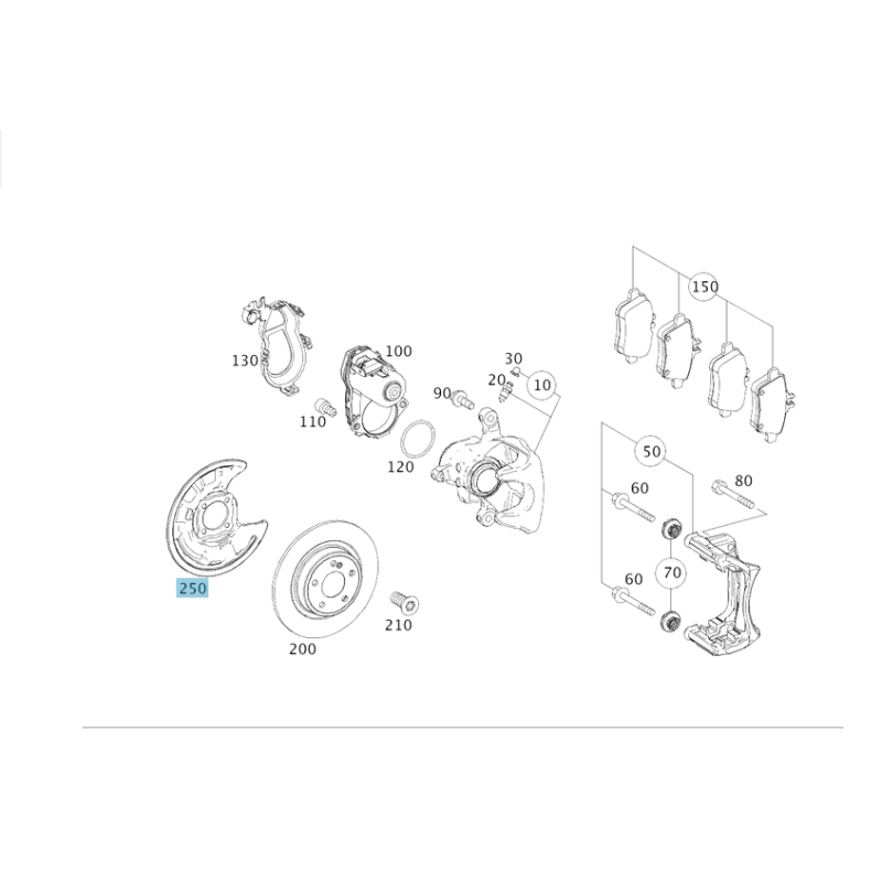 Brake disc plate Mercedes A-Class W176(A2464230420)
