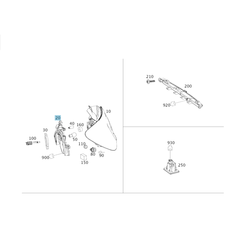 MERCEDES W176 A-CLASS W176 Left Bulb mount A176820017765