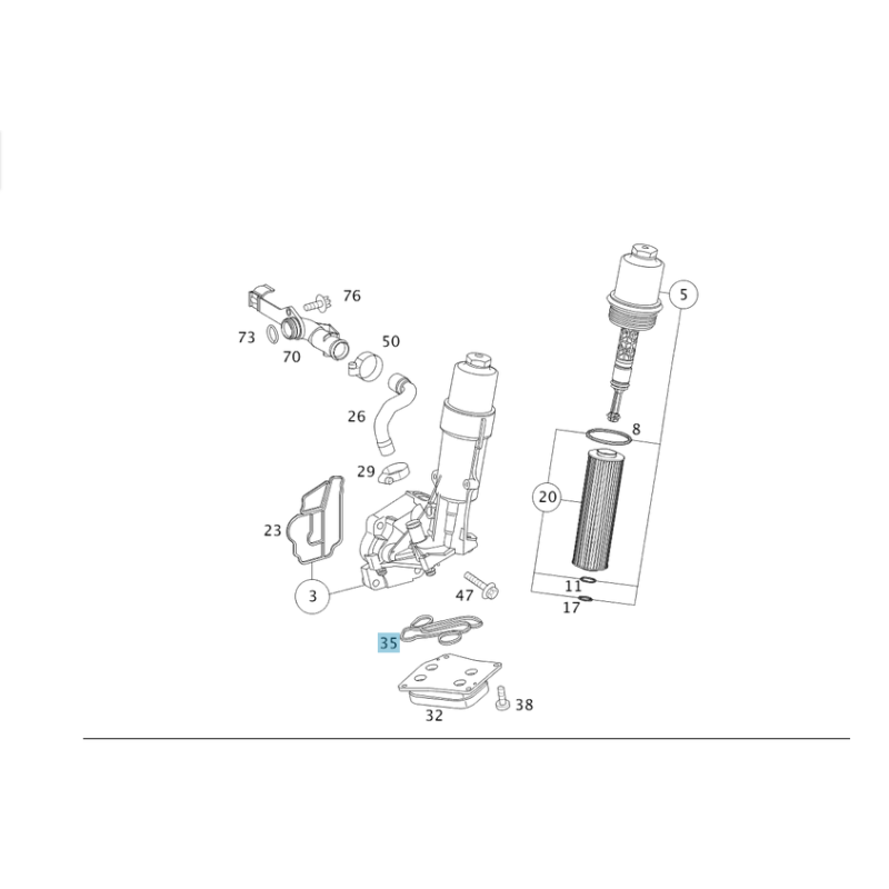 Φλάντζα ψυγείου λαδιού Mercedes Benz A2711840080