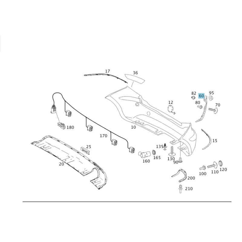 Βάση Πίσω Προφυλακτήρα Δεξιά Mercedes W169 A1698851221