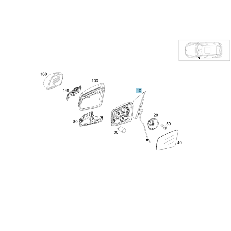 Καθρέφτης Αριστερός Mercedes A-Class W176 | OEM A1768100376 Aftermarket