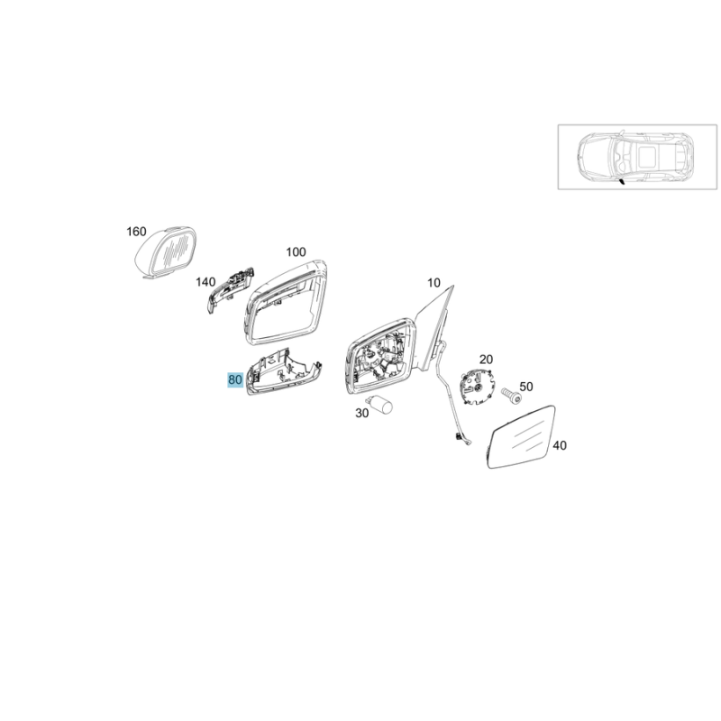 Κάλυμμα Καθρέπτη Δεξί Mercedes A-Class CLA | A1768100415