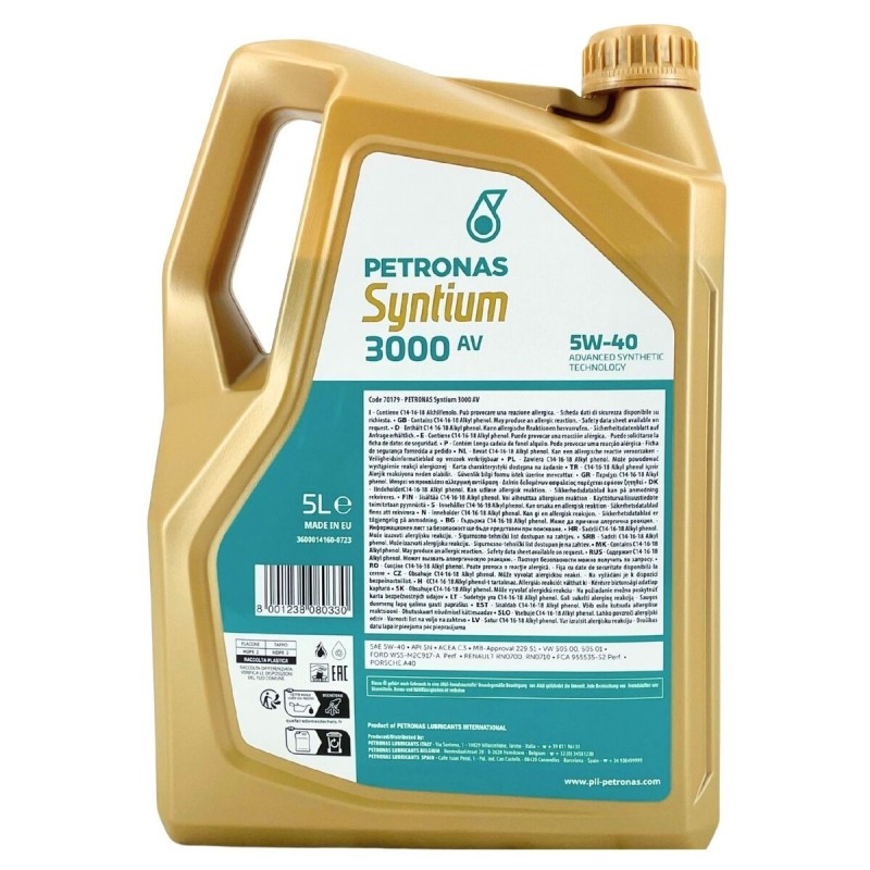 PETRONAS Syntium 3000 AV 5W-40 C3 (5 lt)