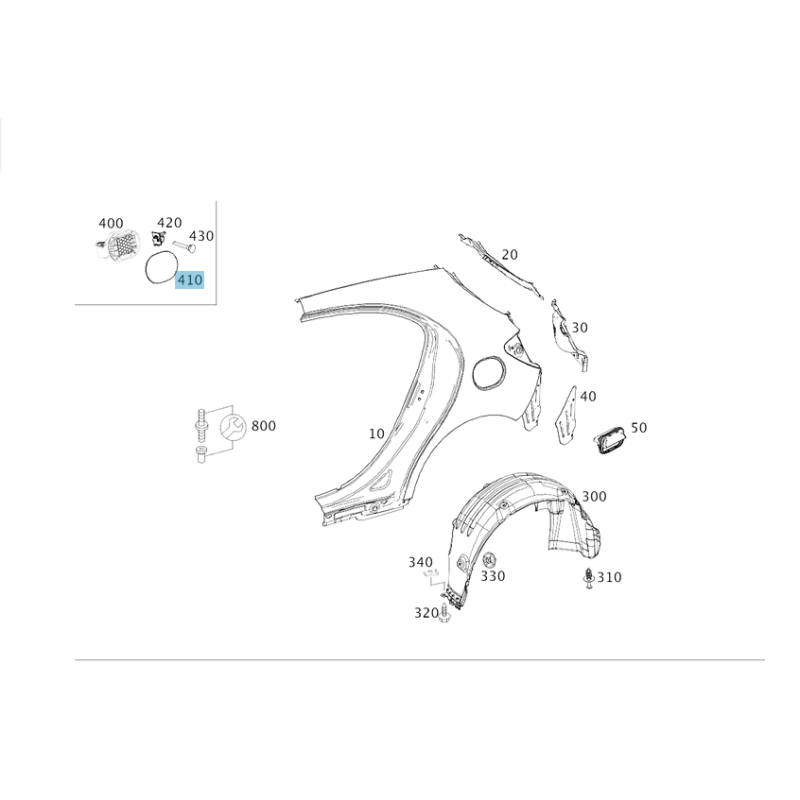 Aftermarket Fuel Flap Cover for Mercedes-Benz A-Class W176 (2012-2018) - Compatible with A1767570006