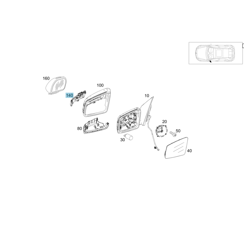 Φλας Καθρέφτη Αριστερό LED Mercedes A2129067201 Ιμιτασιόν
