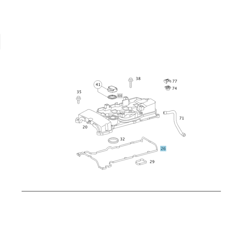 Φλάντζα καπακιού βαλβίδων γνήσια  Mercedes-Benz A2710160921