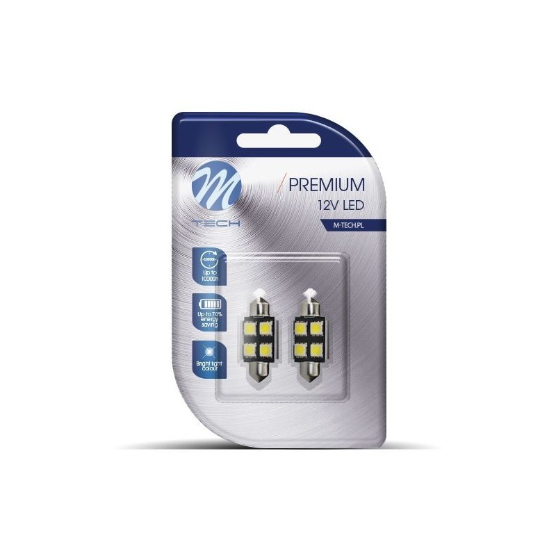 Λάμπες LED Αυτοκινήτου M-Tech LB328W C5W 36mm Canbus (2 Τεμ.)